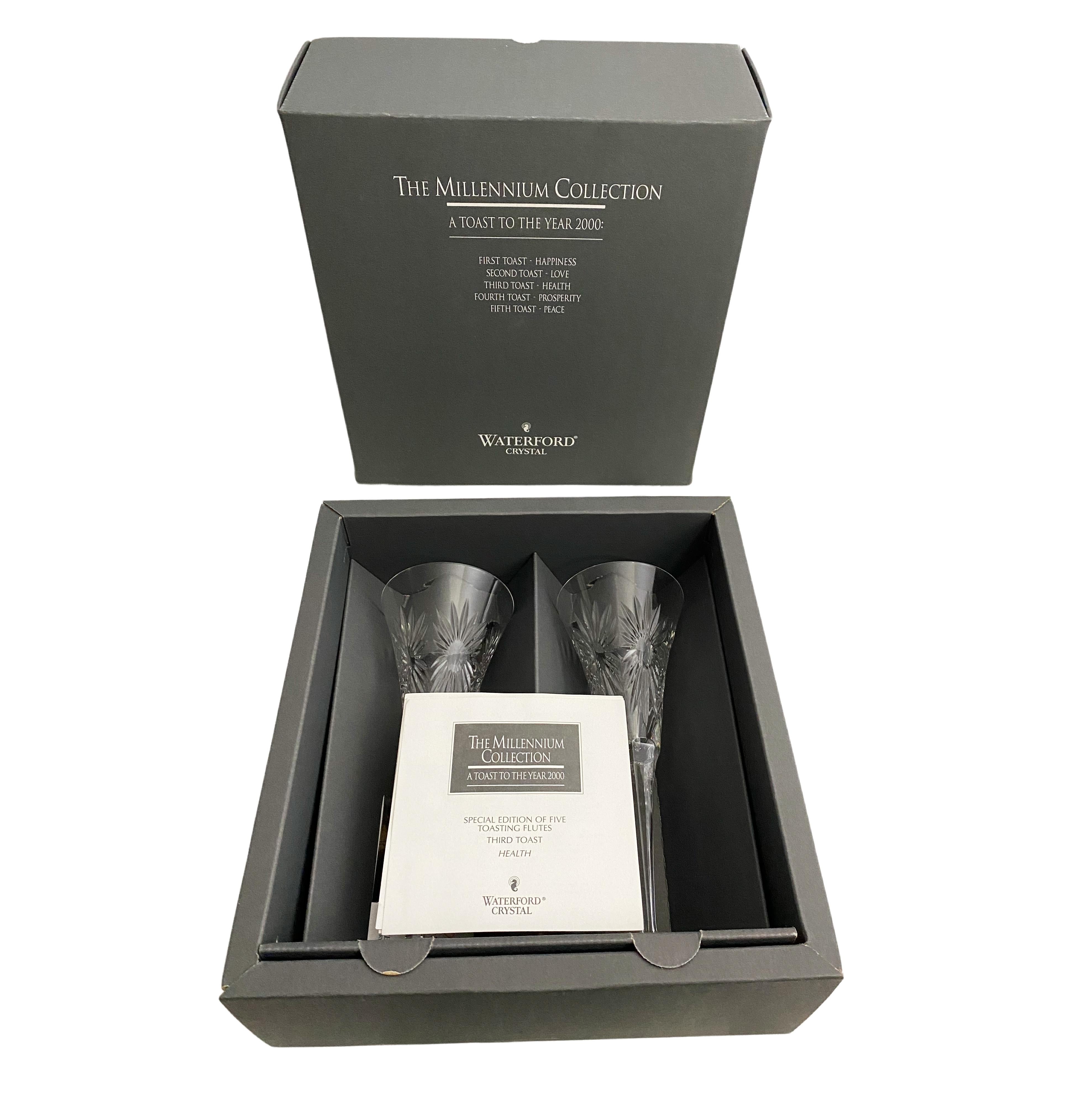 waterford crystal champagne flutes millennium collection