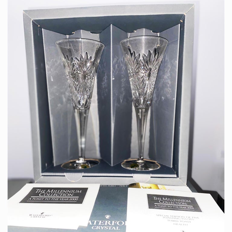 Waterford HEALTH Crystal Millennium Champagne Toasting Flute Set