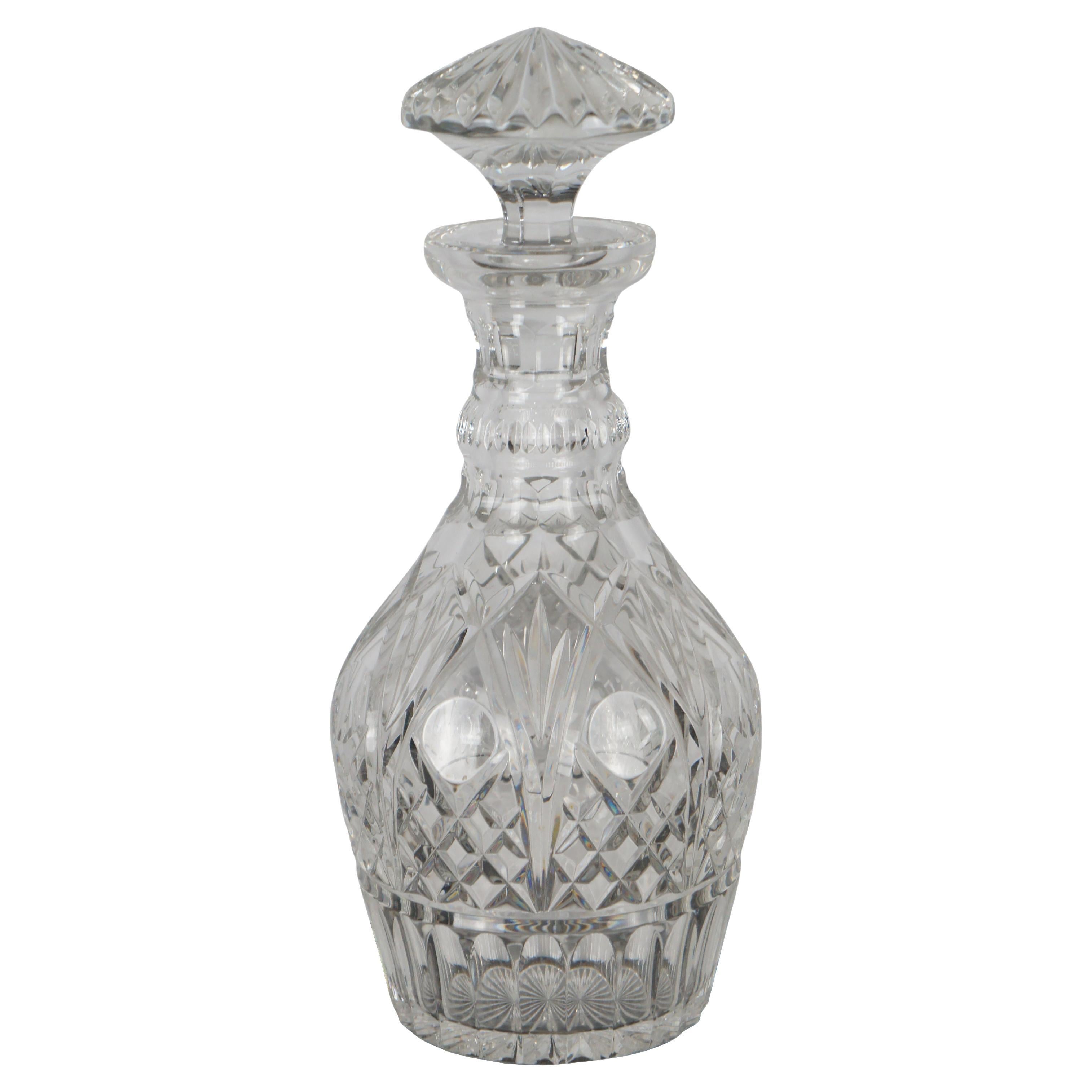 Waterford Irish Crystal Meagher Cut Glass Wine Spirit Decanter & Stopper 12" For Sale
