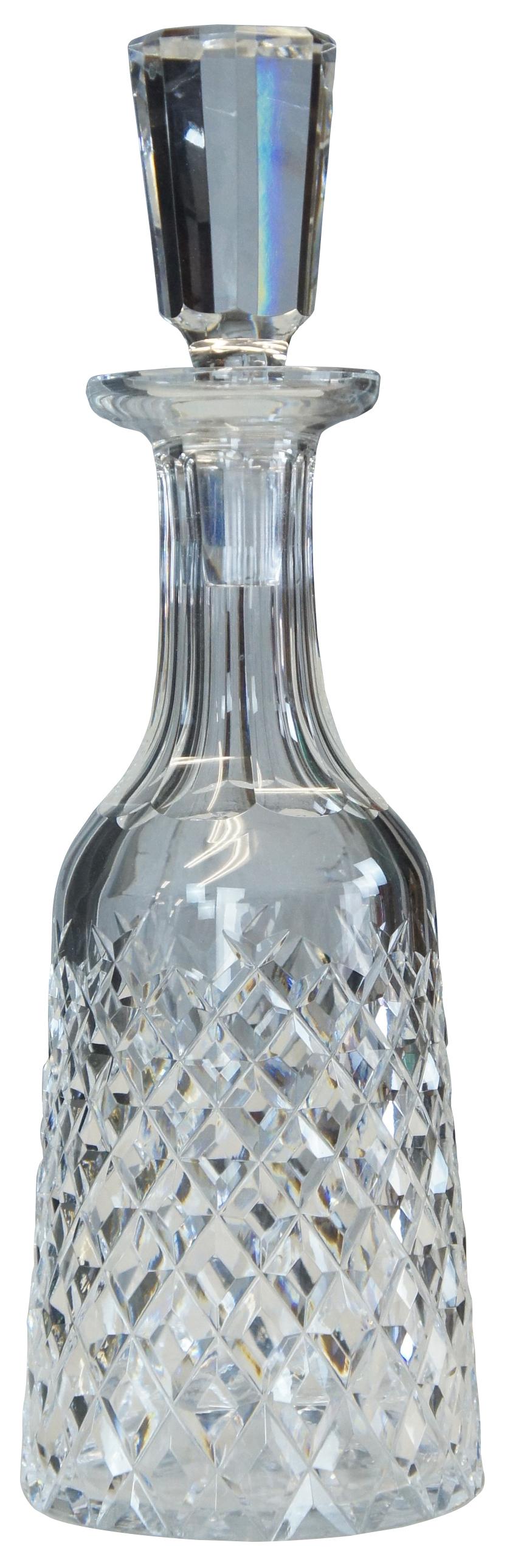 Vintage Waterford crystal Alana diamond pattern whiskey liquor decanter.
   