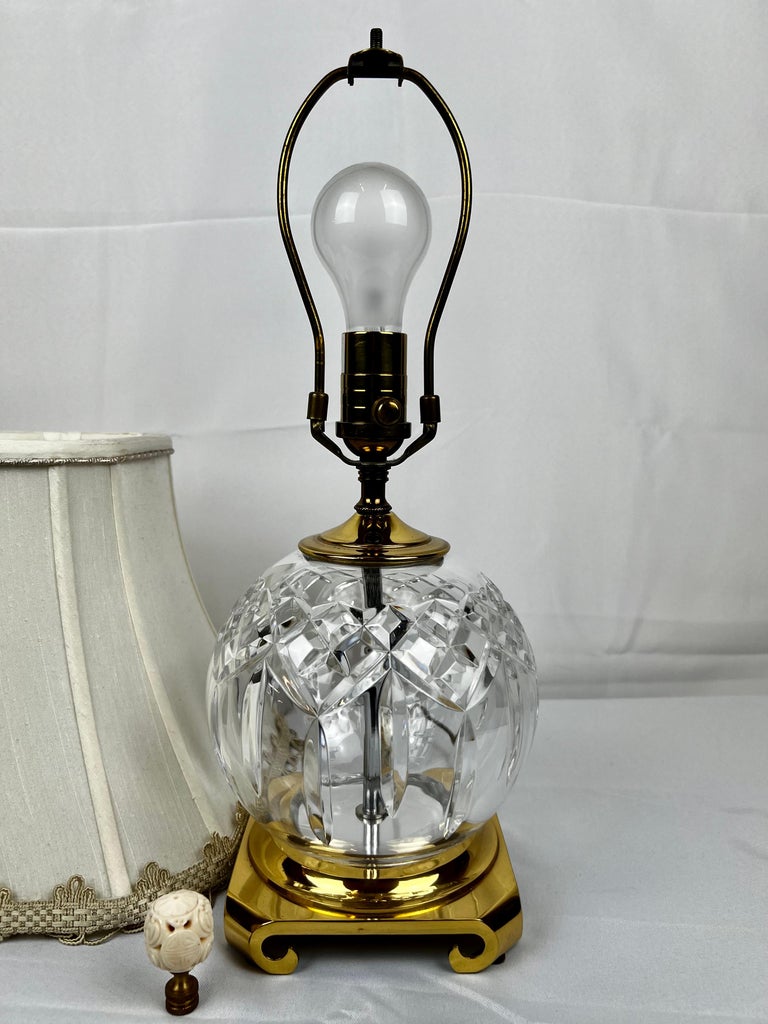Waterford “Lismore” Round Cut Crystal Table Lamp-Customized Shade, Brass  Base For Sale at 1stDibs | waterford lamps for sale, waterford crystal lamps  for sale, waterford crystal lamp shade, image size:768x1024