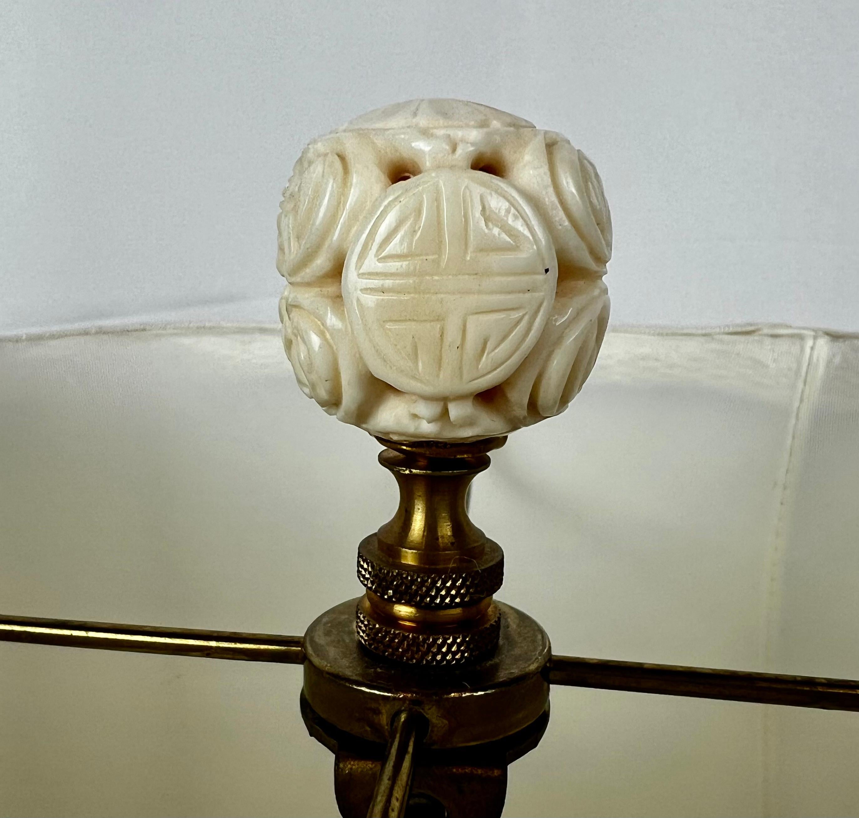 Appliqué Waterford “Lismore” Round Cut Crystal Table Lamp-Customized Shade, Brass Base For Sale