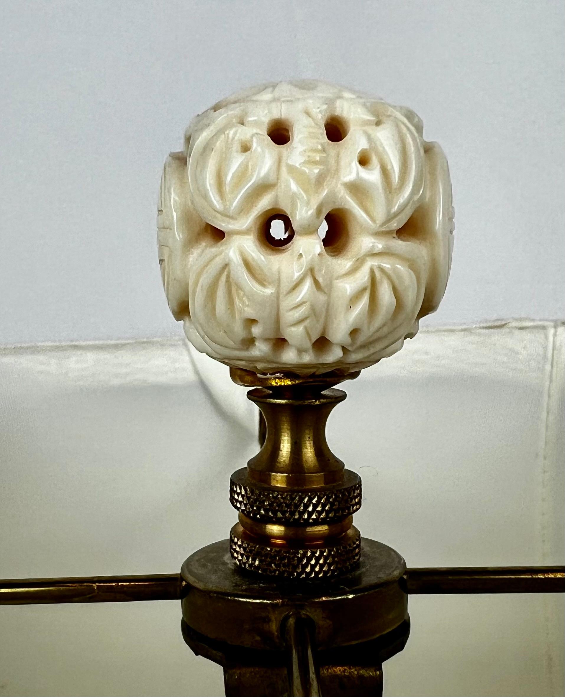 Waterford “Lismore” Round Cut Crystal Table Lamp-Customized Shade, Brass Base In Good Condition For Sale In West Palm Beach, FL