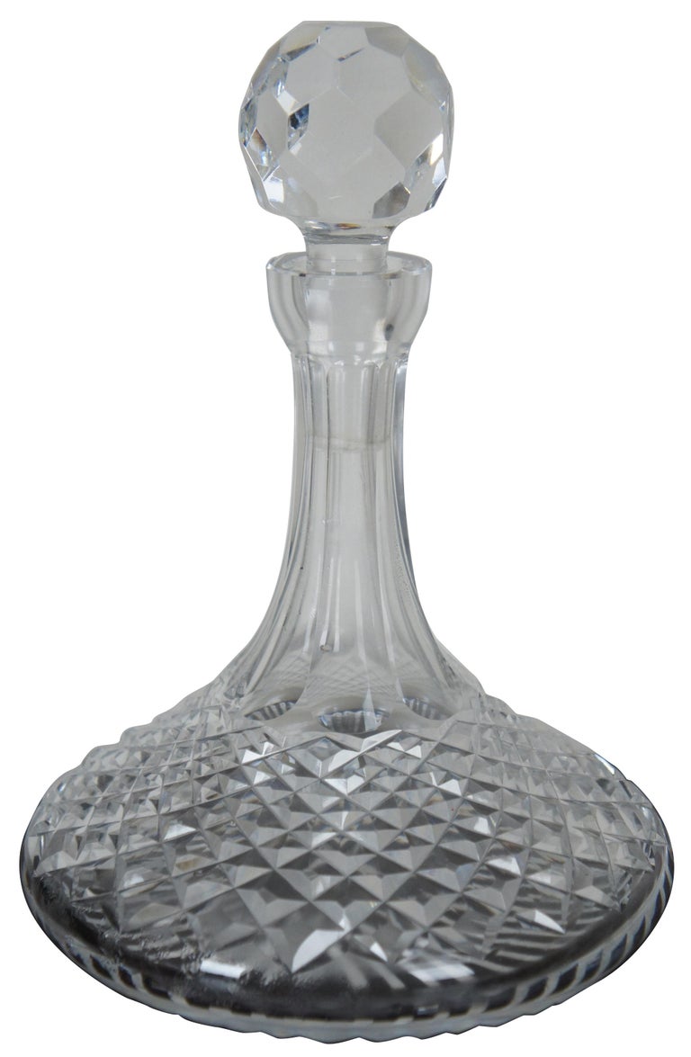 Waterford Lismore Irish Cut Crystal Ships Decanter Bottle Barware