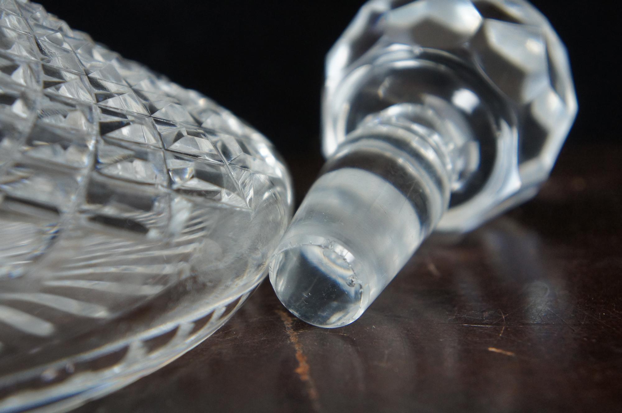 20th Century Waterford Lismore Irish Cut Crystal Ships Decanter Bottle Barware Liquor Spirits