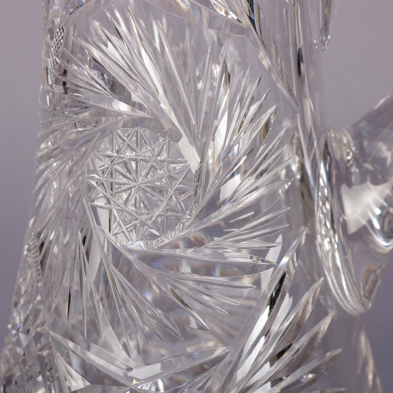 Waterford School American Brilliant Cut Crystal Pinwheel Water Pitcher