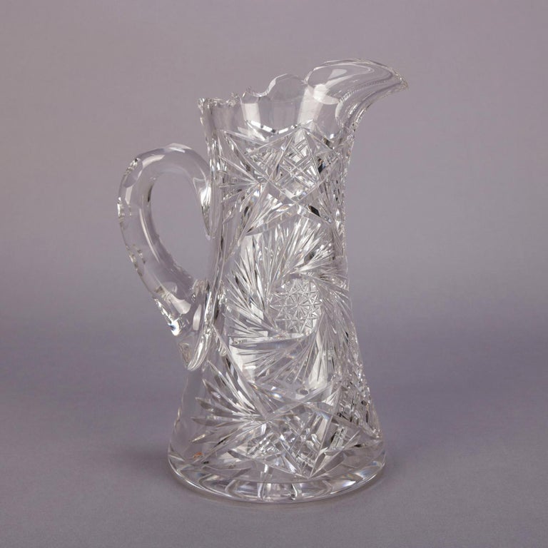 Waterford School American Brilliant Cut Crystal Pinwheel Water Pitcher