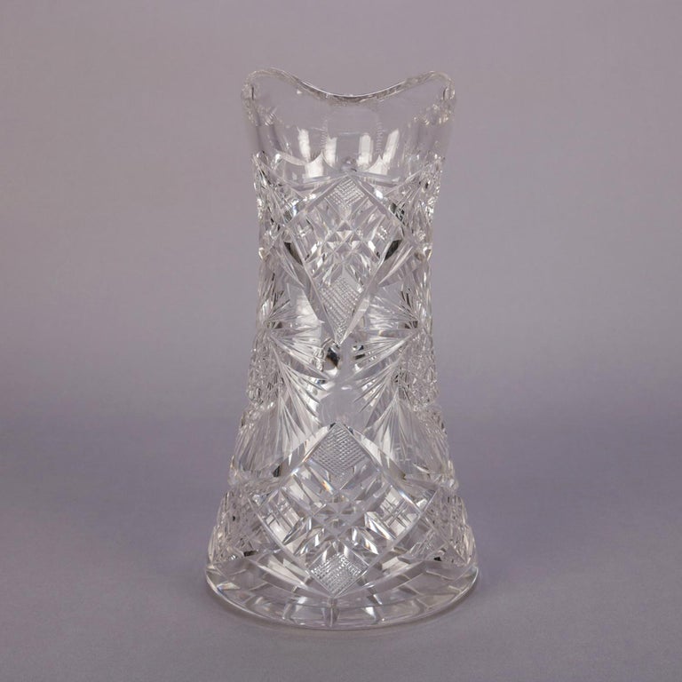 Waterford School American Brilliant Cut Crystal Pinwheel Water Pitcher