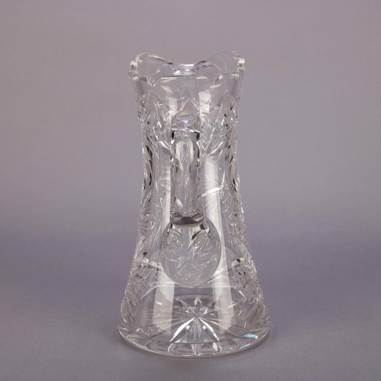 Waterford School American Brilliant Cut Crystal Pinwheel Water Pitcher