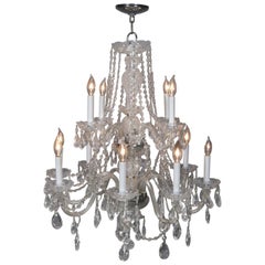 Waterford School French Style 12-Light Tiered Branch Crystal Chandelier