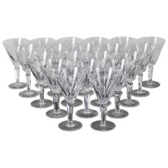 Waterford Sheila Cut Crystal Water Goblets Wine Glasses Stemmed Vintage