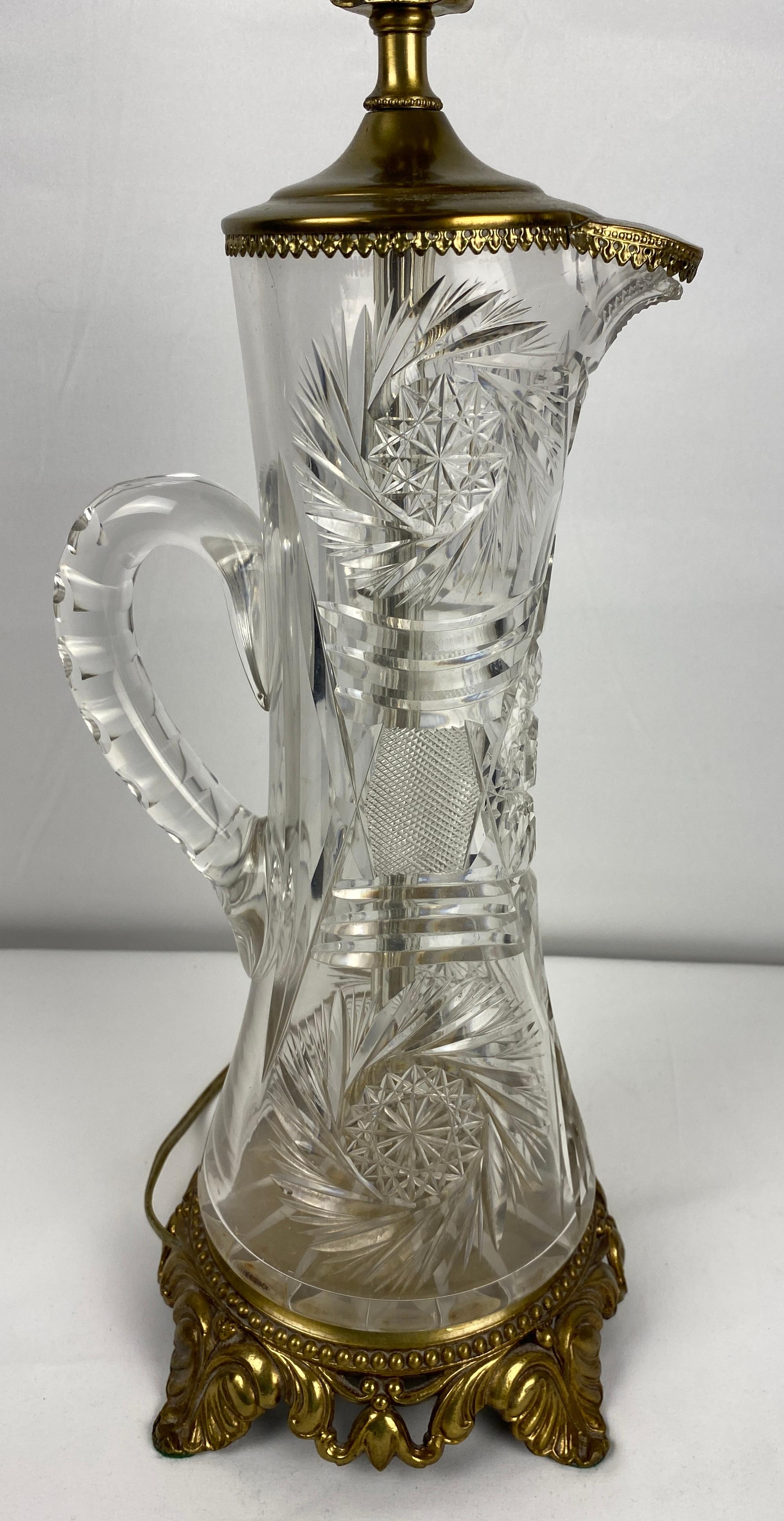 Néo-classique Lampe de table en cristal de style Waterford en vente