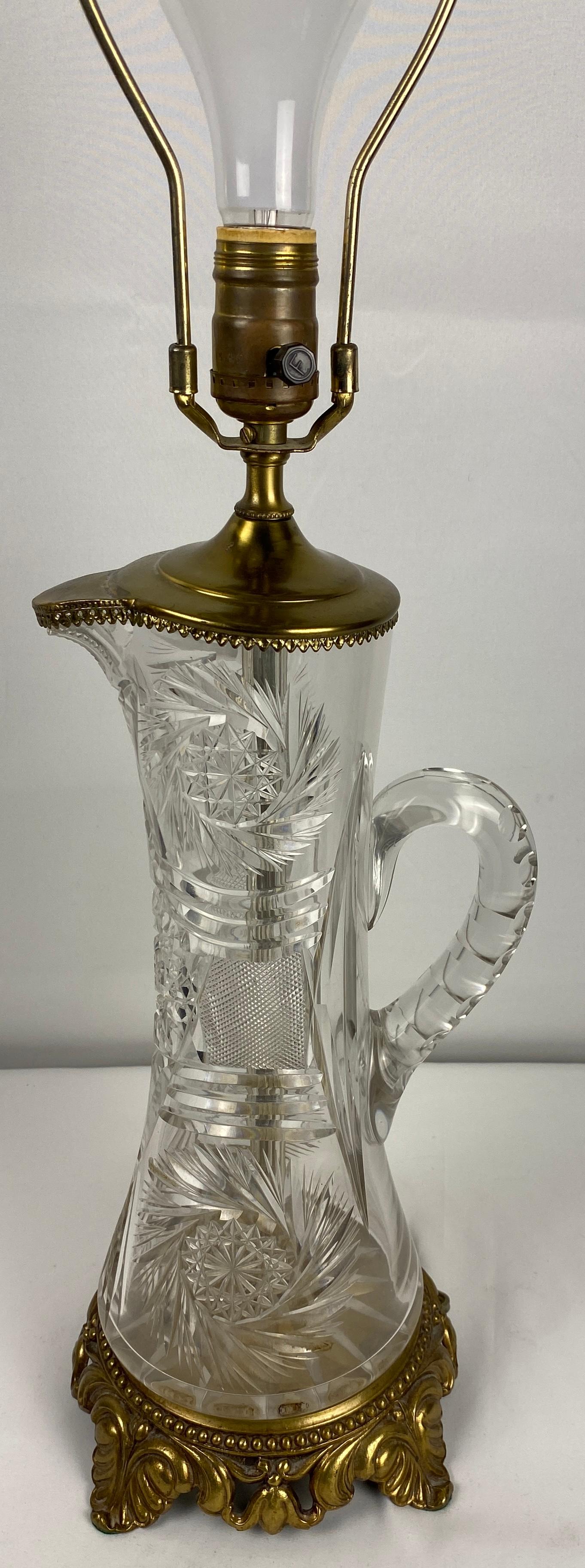 Lampe de table en cristal de style Waterford en vente 2