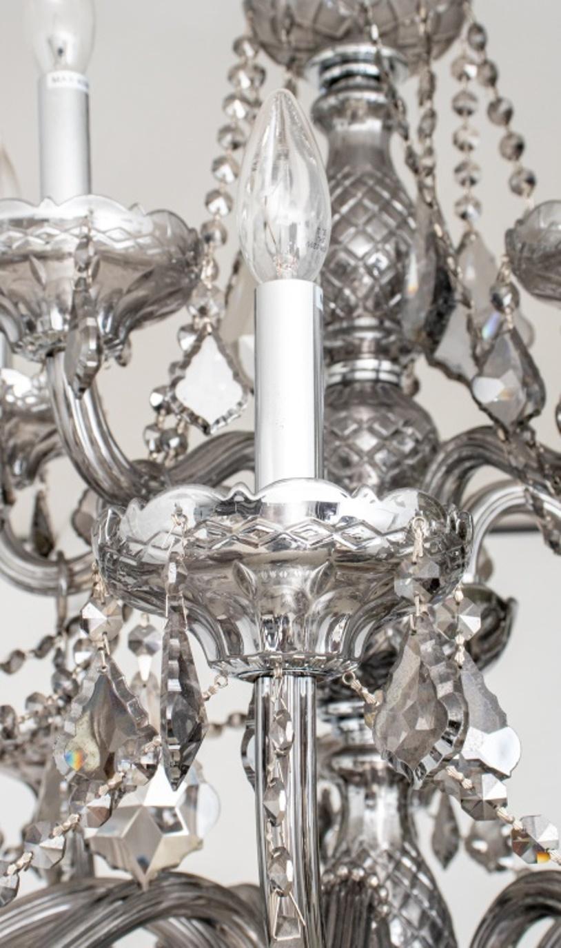 Waterford Style Smoky Crystal 20 Arm Chandelier 1