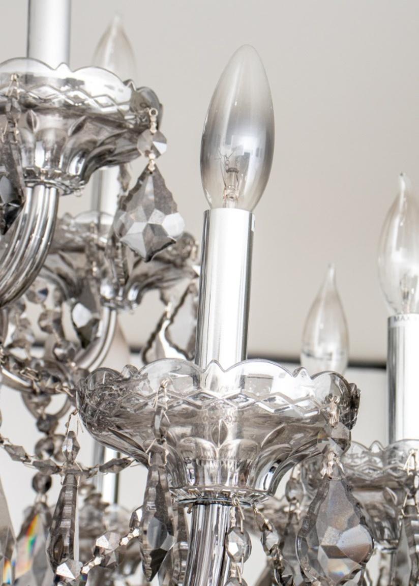 Waterford Style Smoky Crystal 20 Arm Chandelier 2