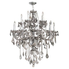 Waterford Style Smoky Crystal 20 Arm Chandelier