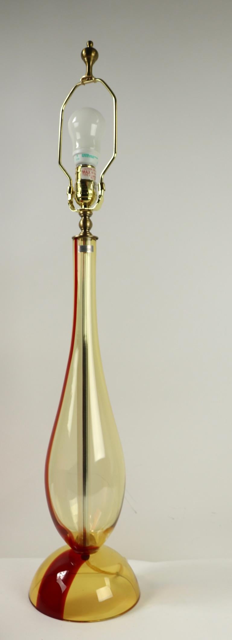 Irish Waterford Evolution Art Glass Table Lamp with Original Shade