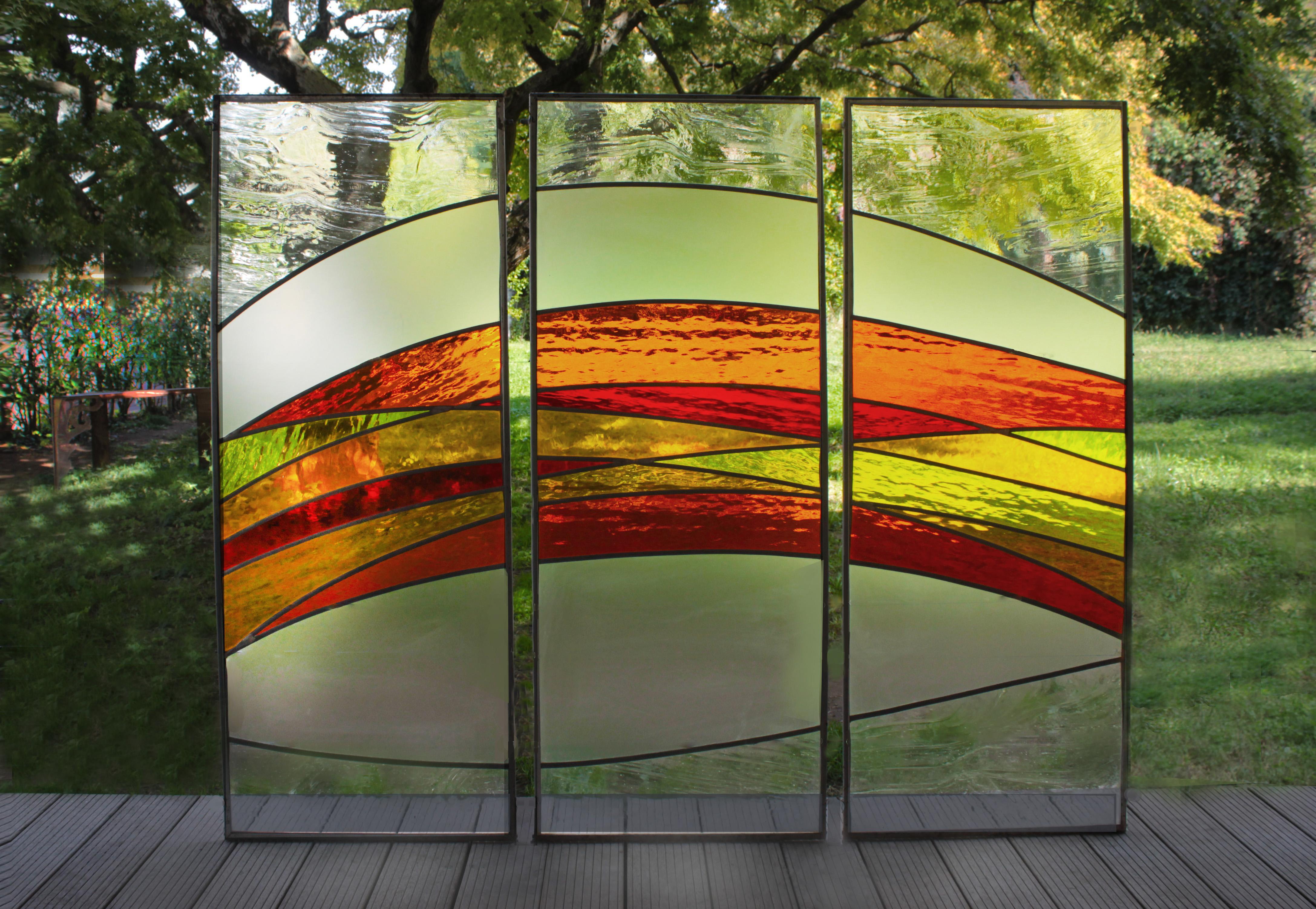 Modern Waterglas, Artistic Glass Screen Adaptable for Luxury Windows For Sale