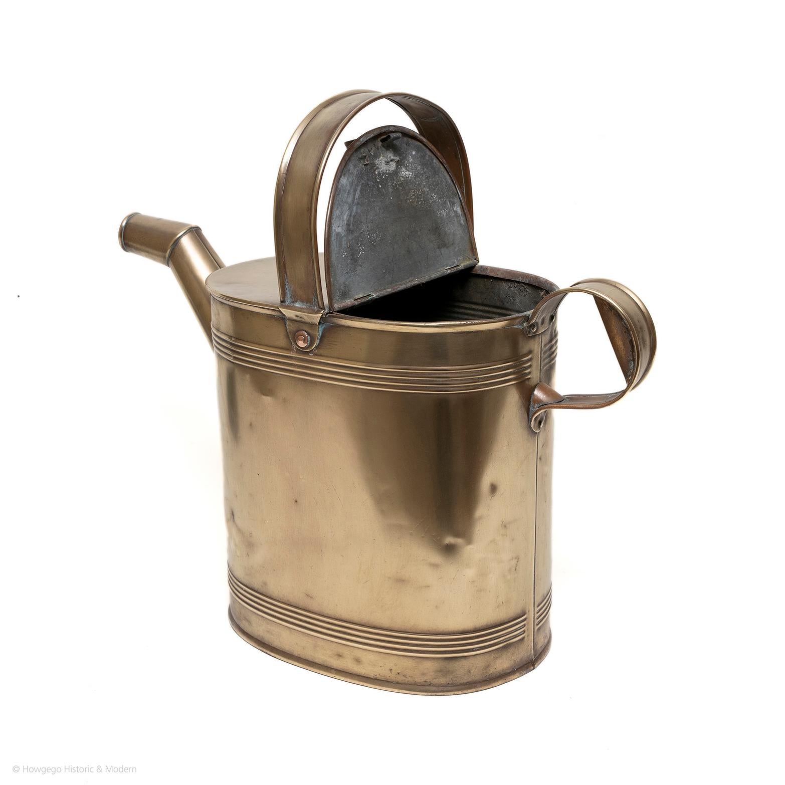 Victorian Watering Can Hot Water Jug Brass Large 49cm., 19