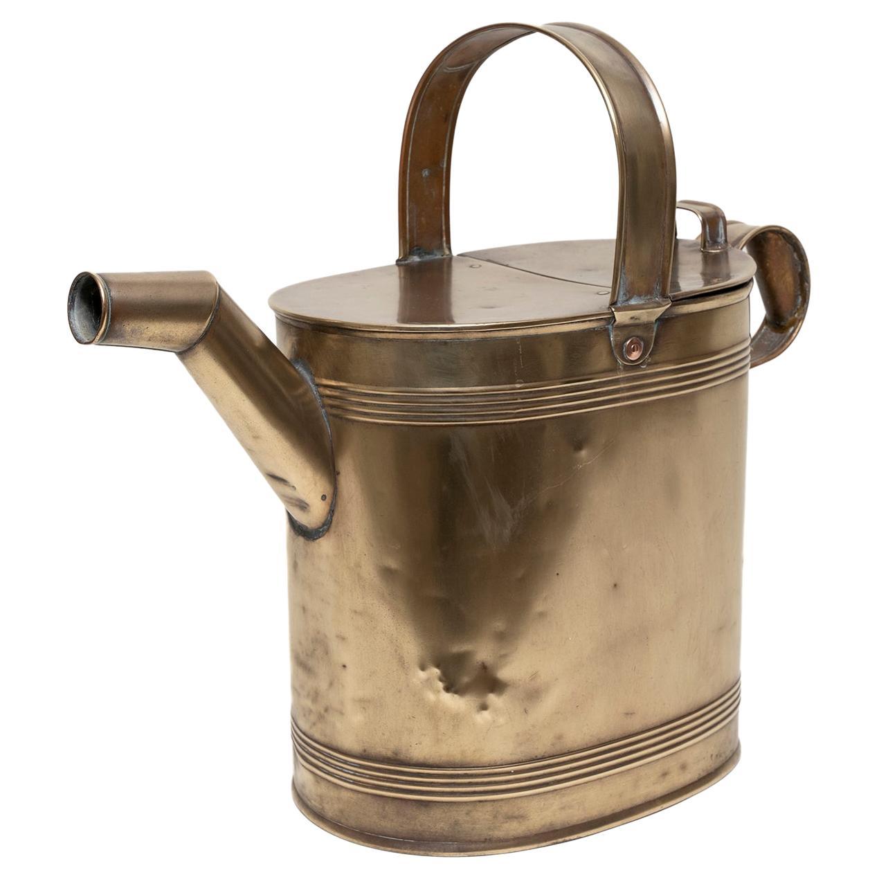 Watering Can Hot Water Jug Brass Large 49cm., 19" long For Sale