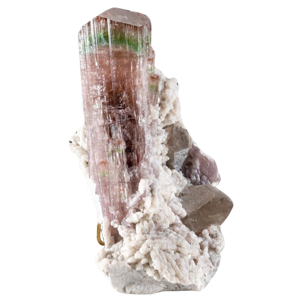 Waterlemon Tourmaline, Smoky Quartz, Albite from Nuristan Province, Afghanistan