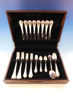 Waterlily Aakande von Hans Hansen Dänisches Silberbesteck Service 48 Teile