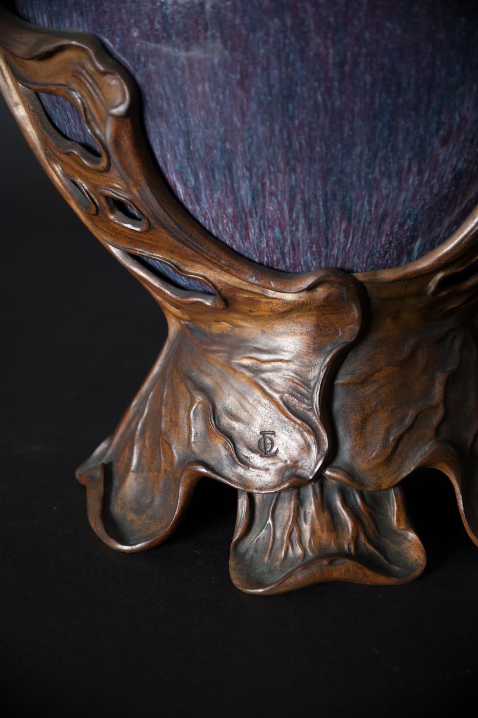 Vase en porcelaine Jugendstil avec monture en bronze d'Otto Eckmann en vente 1