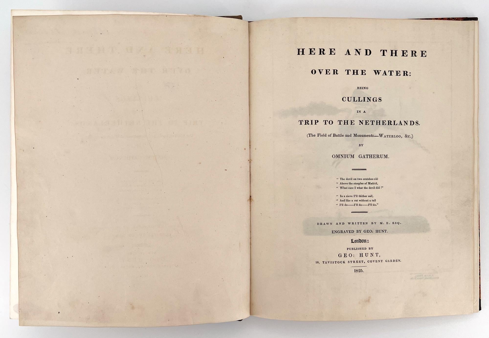 Waterloo - por M. Egerton y G. Hunt, con 24 láminas coloreadas a mano Cuero en venta