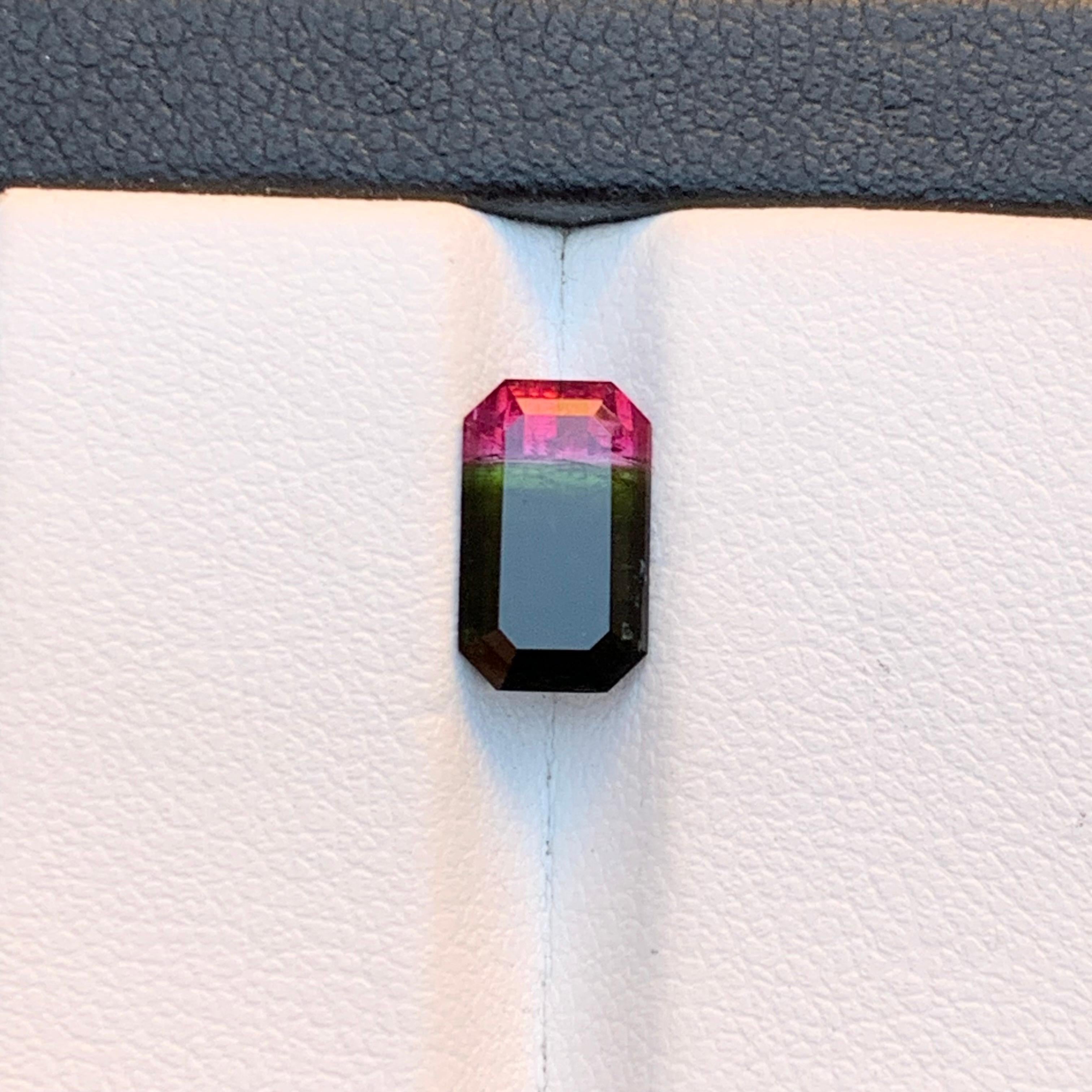 Waterman Bicolor Natural Tourmaline Ring Loose Gemstone 2.10Ct Emerald Cut Jewel For Sale 7
