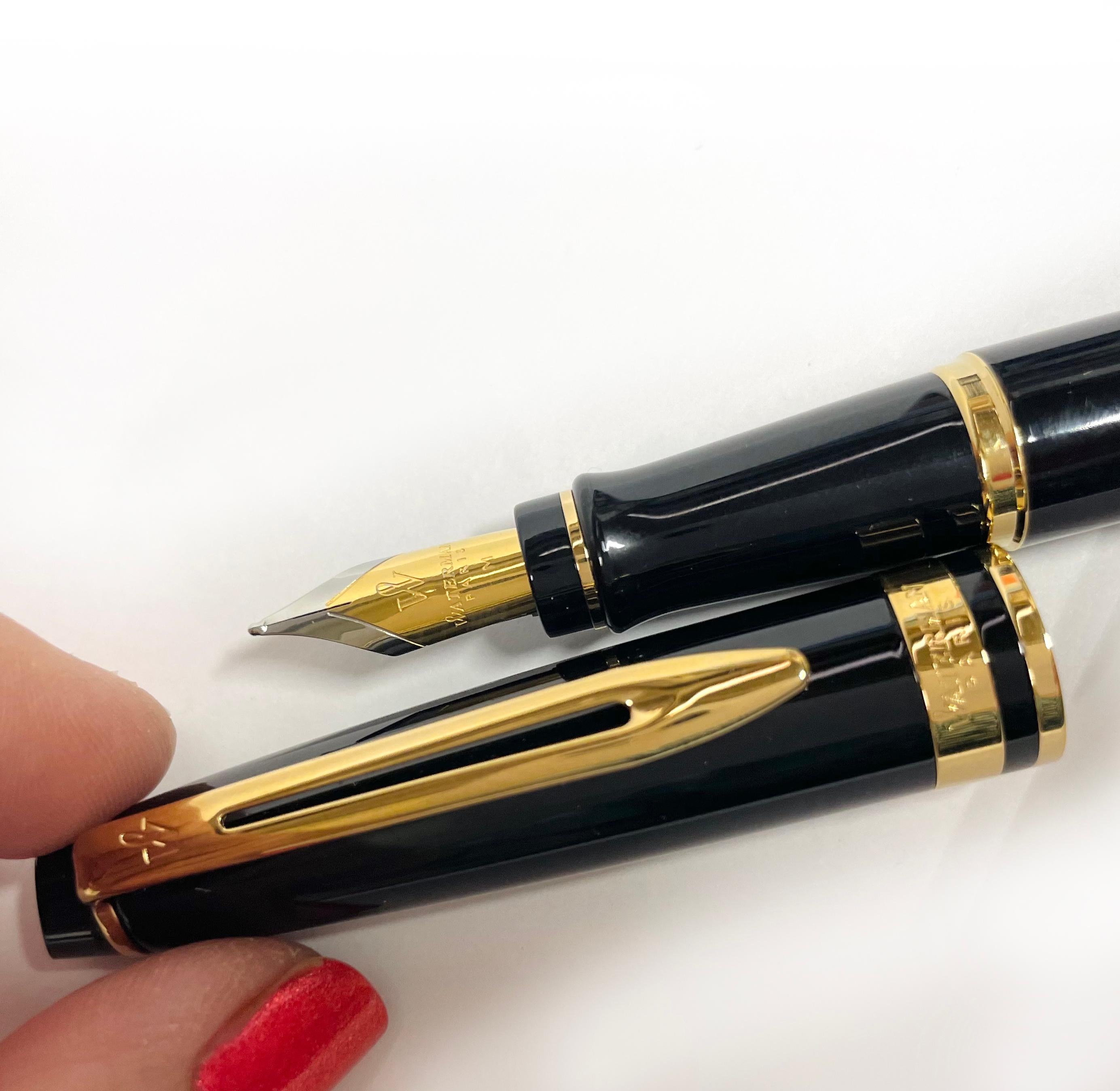 Waterman Expert Gold Plated Fountain Pen In Good Condition For Sale In Palm Desert, CA