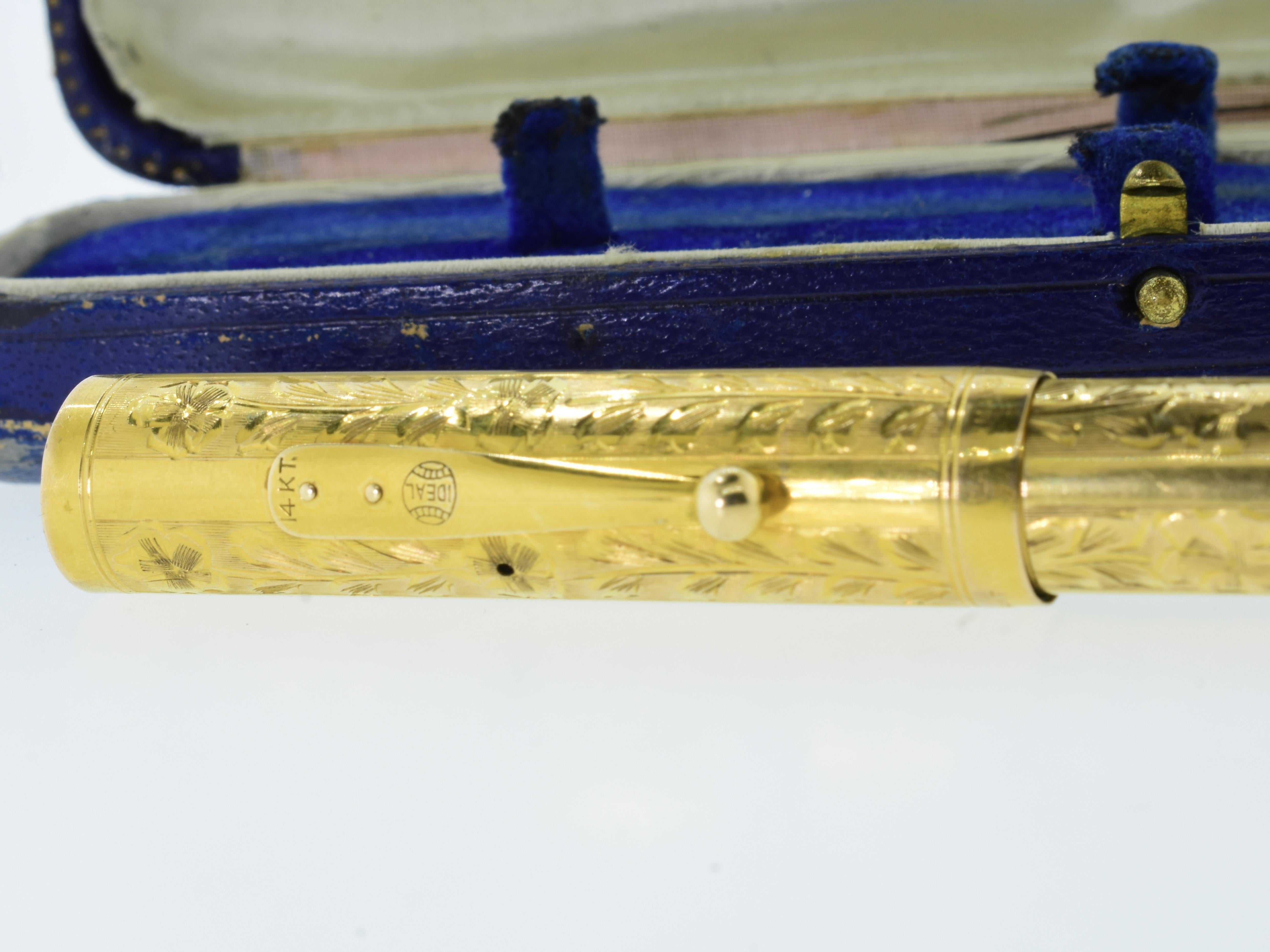 Waterman's 14K Fountain Pen with Original Box and Papers, c. 1915. For Sale 2