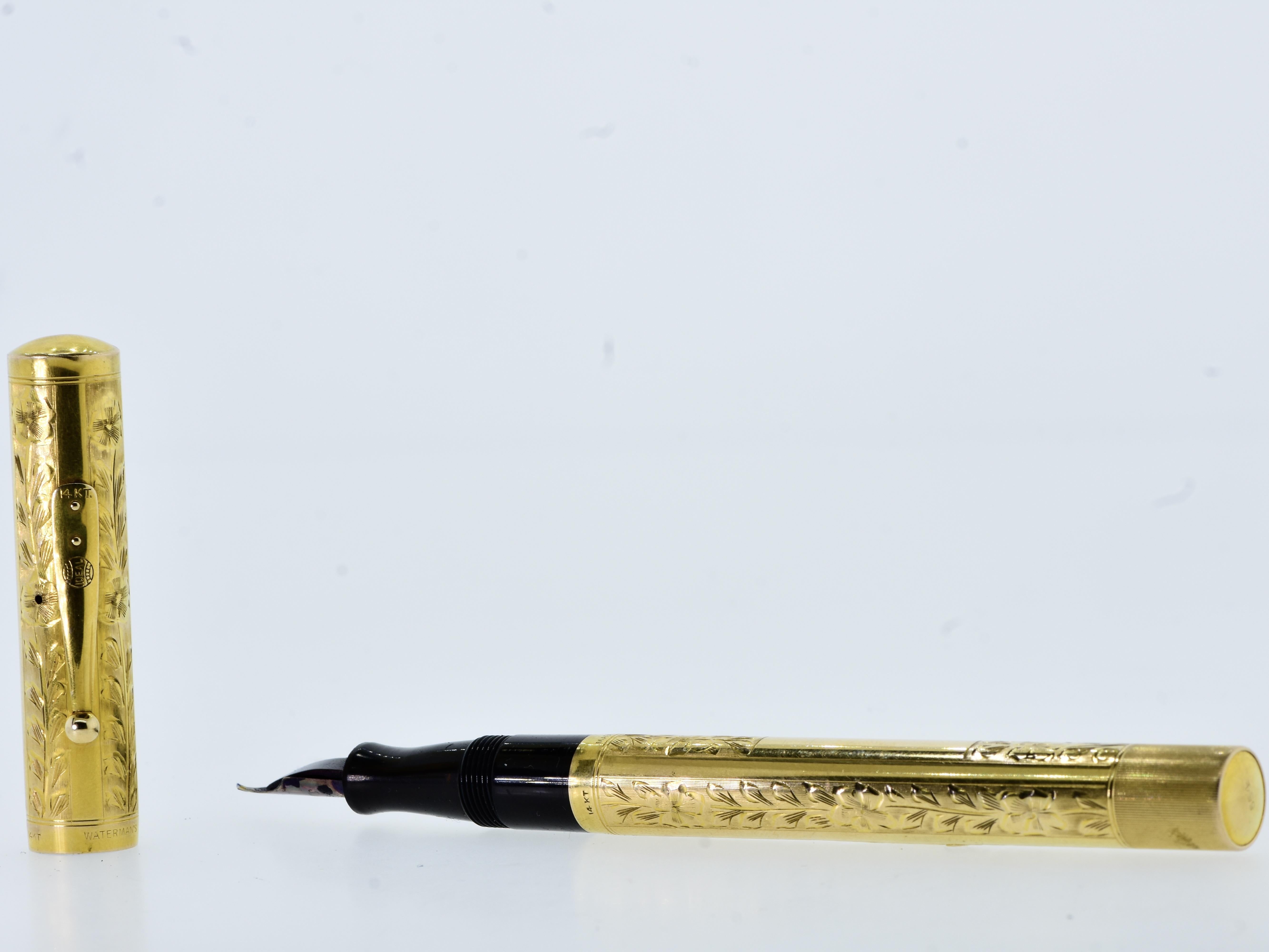 Waterman's 14K Fountain Pen with Original Box and Papers, c. 1915. 3