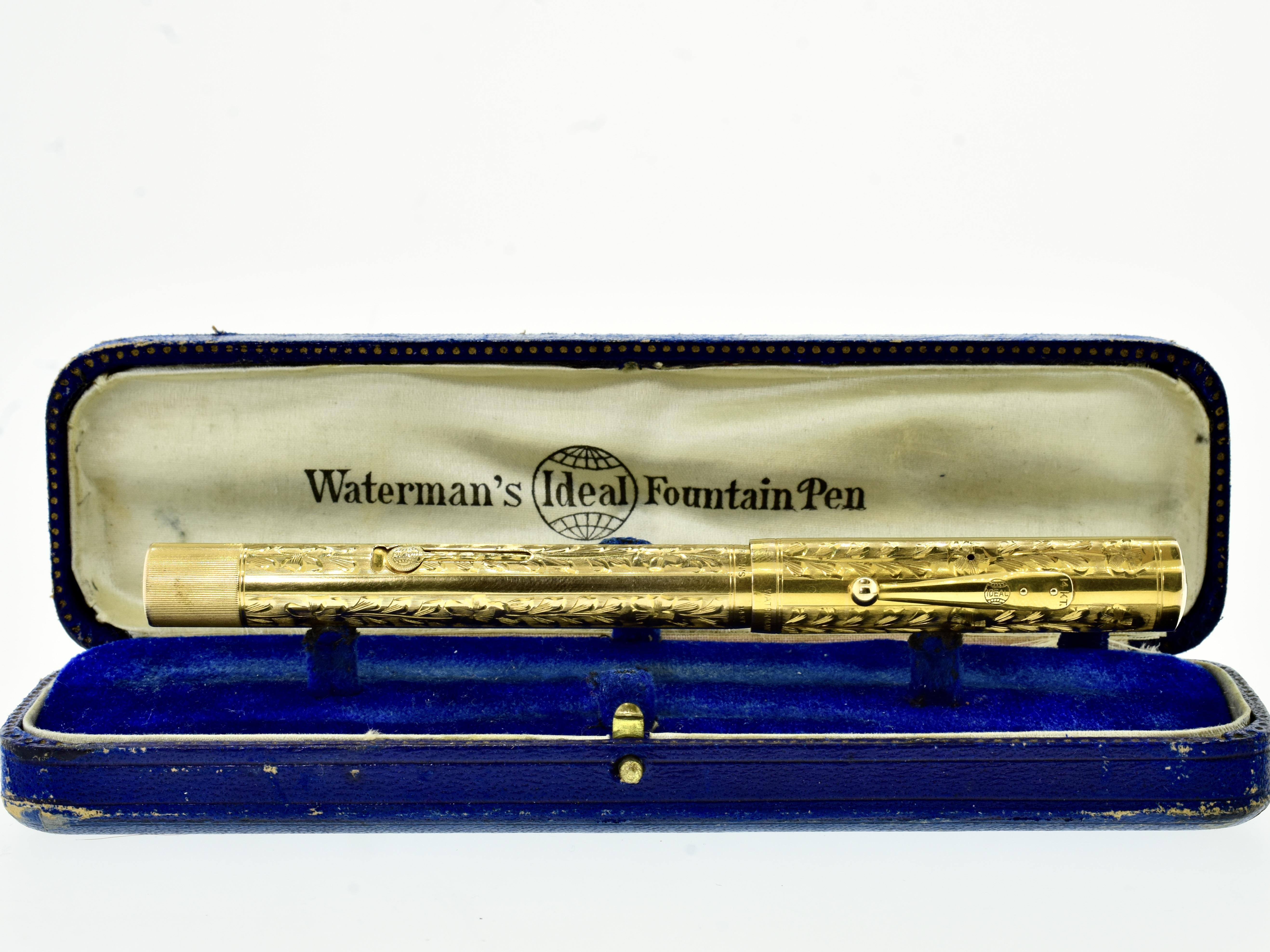 Waterman's 14K Fountain Pen with Original Box and Papers, c. 1915. For Sale 13