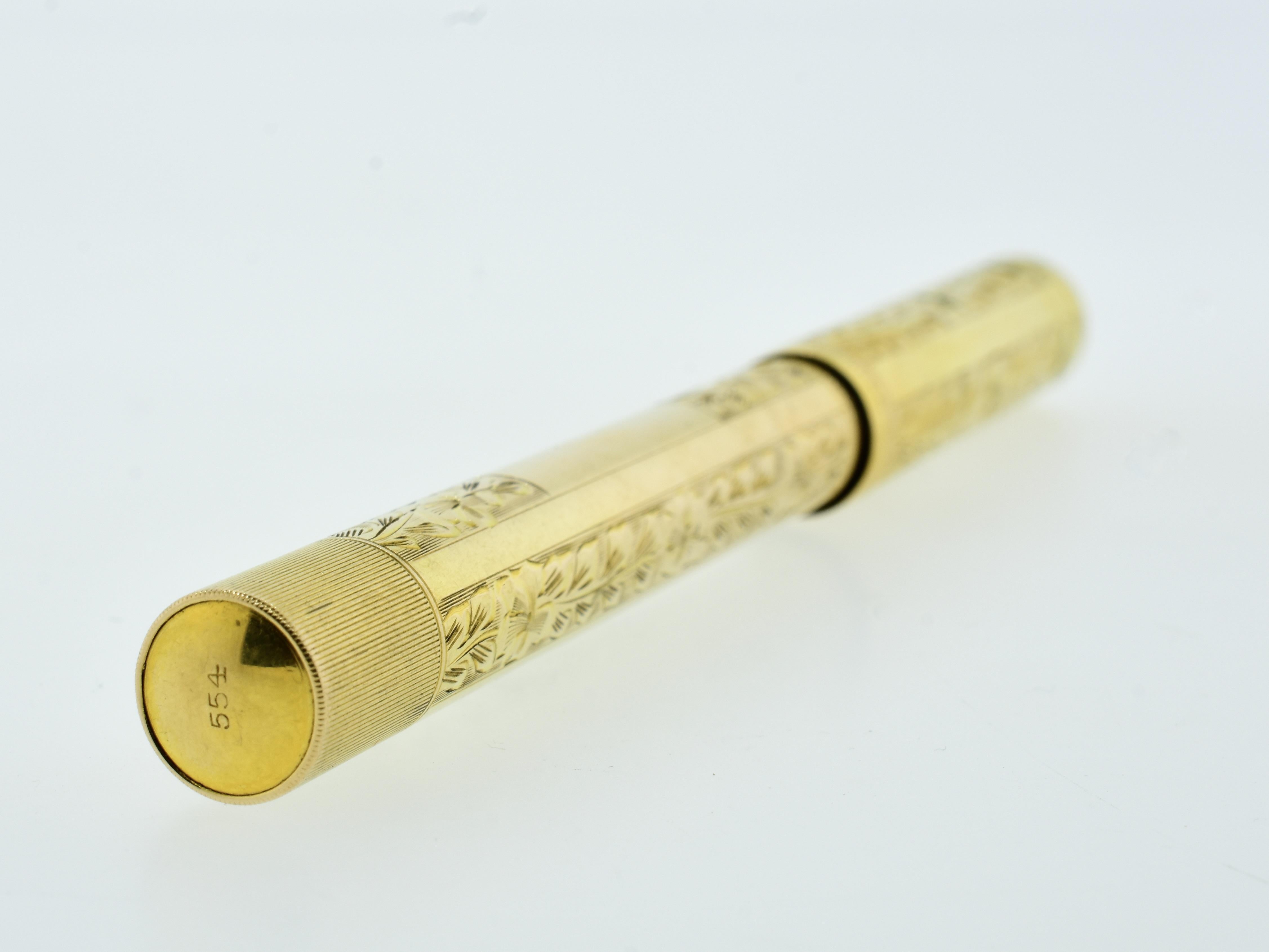 Stylo-plume 14K de Waterman avec boîte et papiers d'origine, c.C. 1915. en vente 4