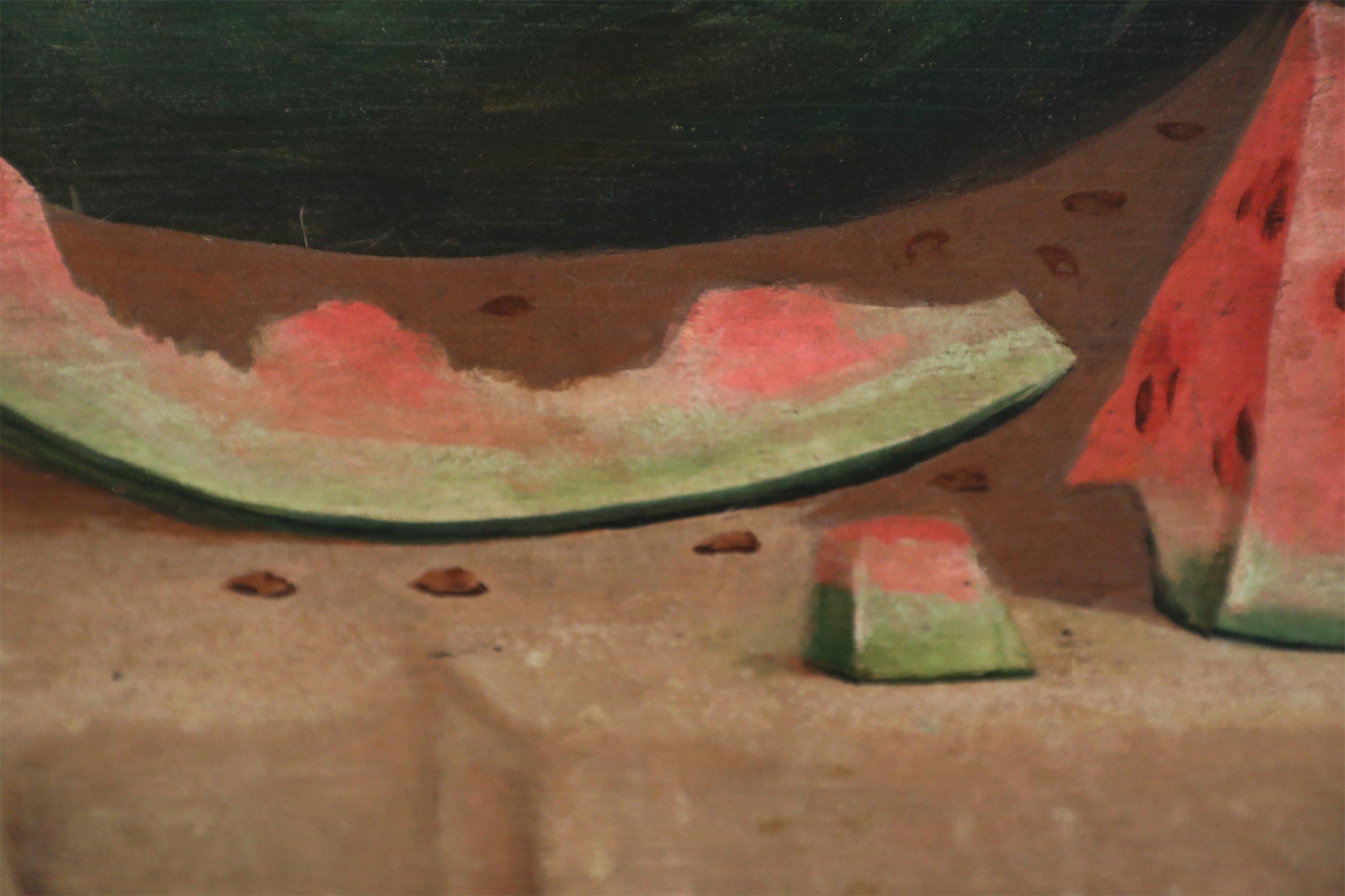 old painting of watermelon