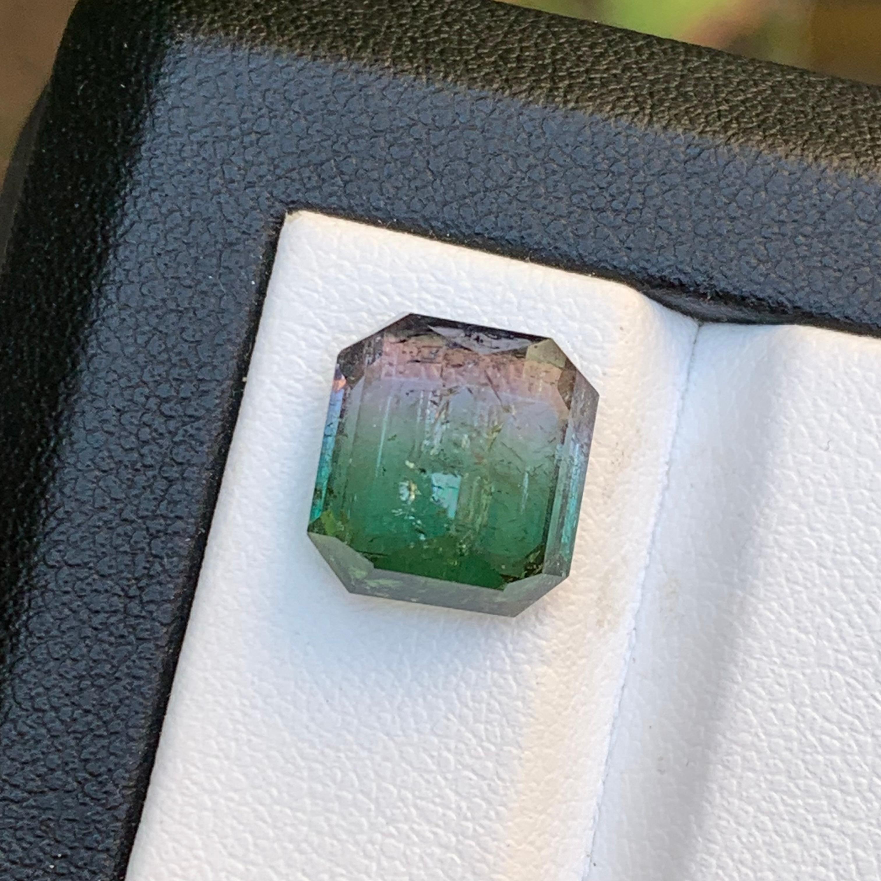 Bague en tourmaline naturelle bicolore melon, pierre précieuse non sertie de 7,15 carats pour bijouterie en vente 4