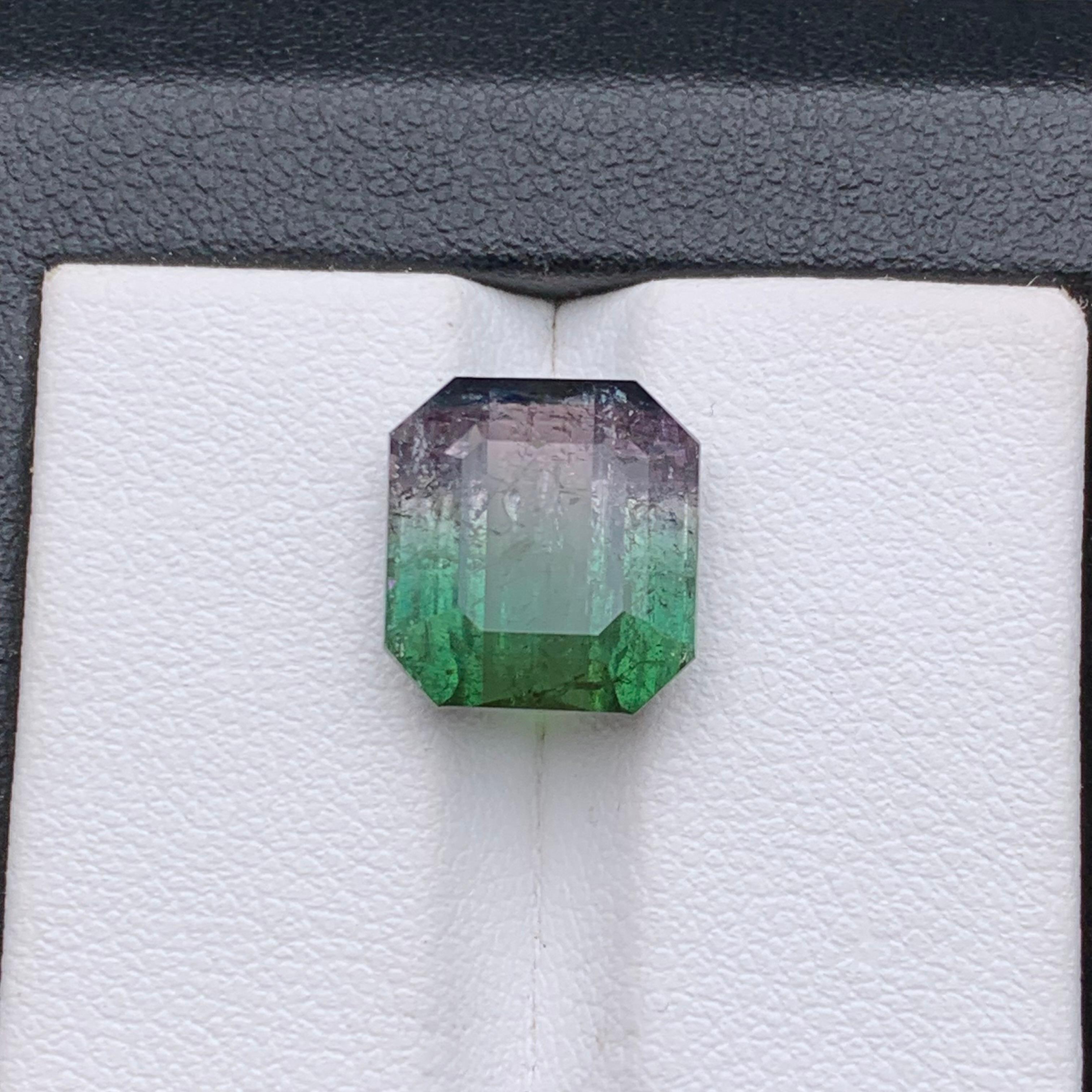 Bague en tourmaline naturelle bicolore melon, pierre précieuse non sertie de 7,15 carats pour bijouterie en vente 5