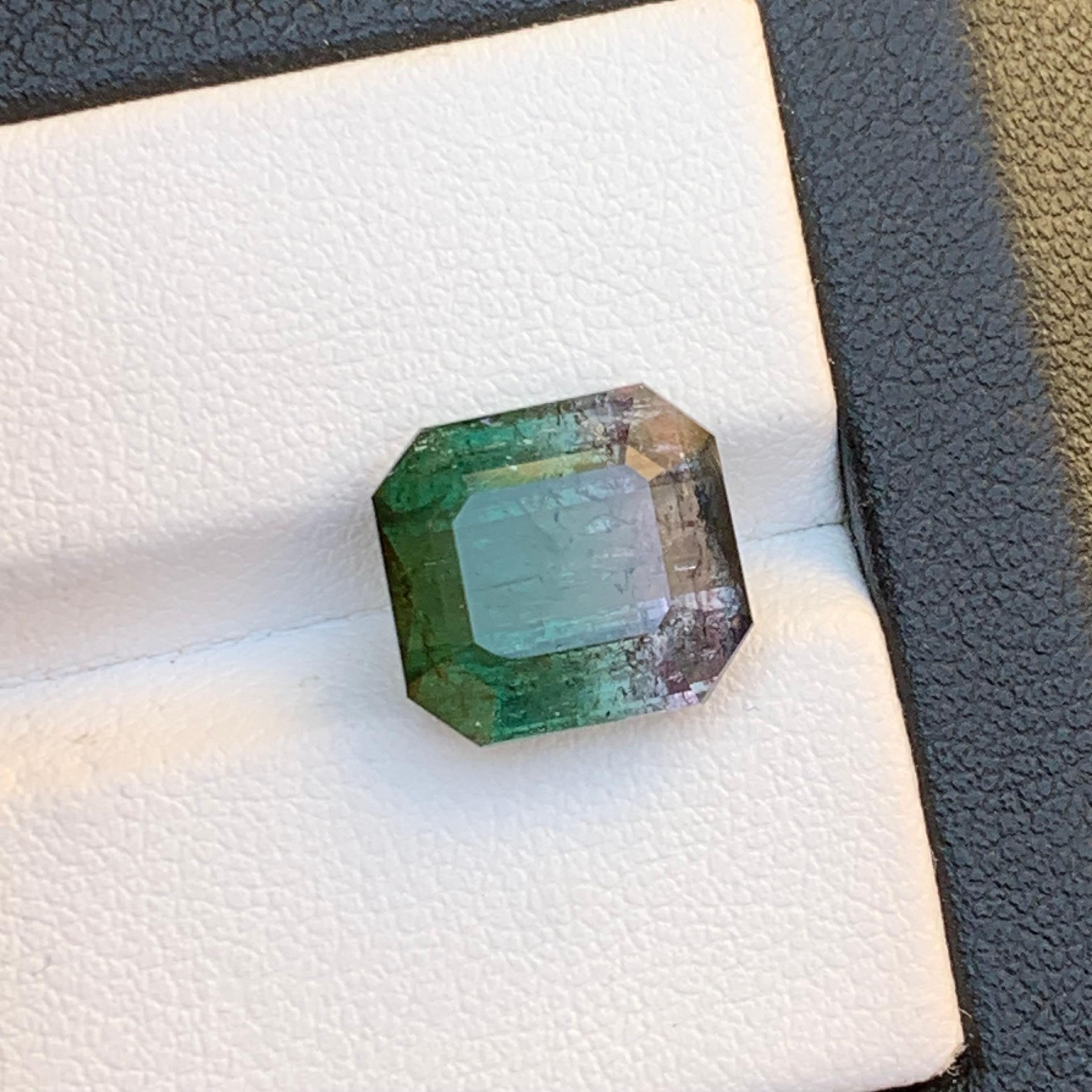 Bague en tourmaline naturelle bicolore melon, pierre précieuse non sertie de 7,15 carats pour bijouterie en vente 6