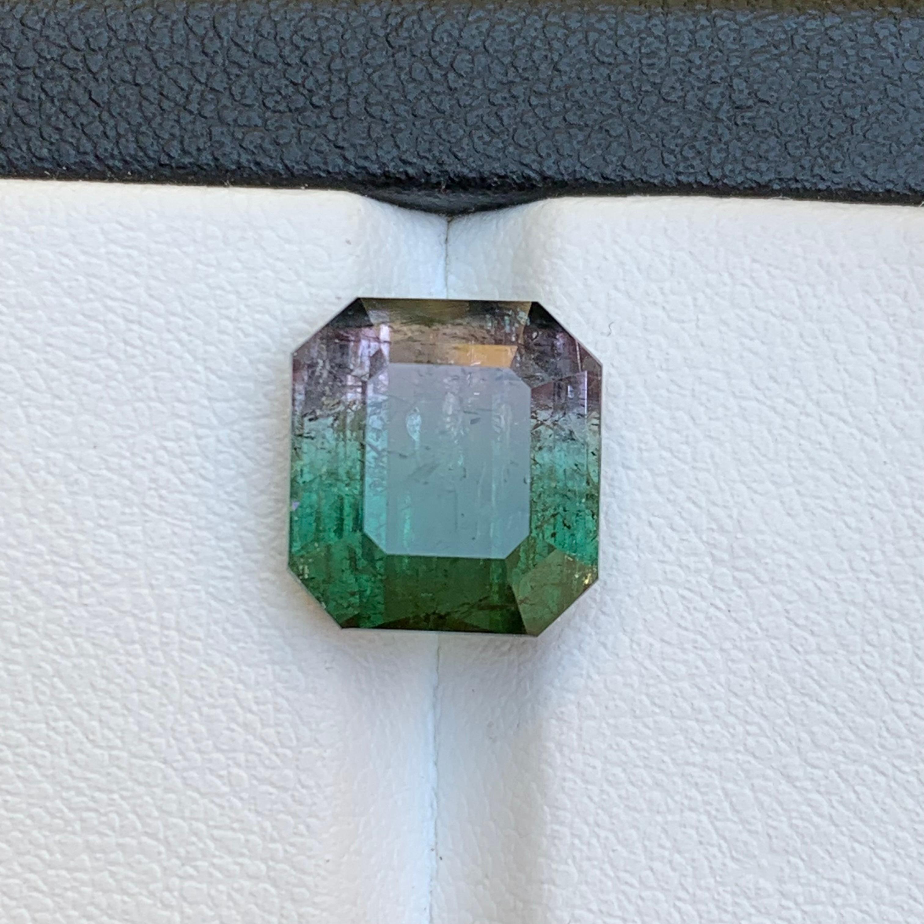 Bague en tourmaline naturelle bicolore melon, pierre précieuse non sertie de 7,15 carats pour bijouterie en vente 7