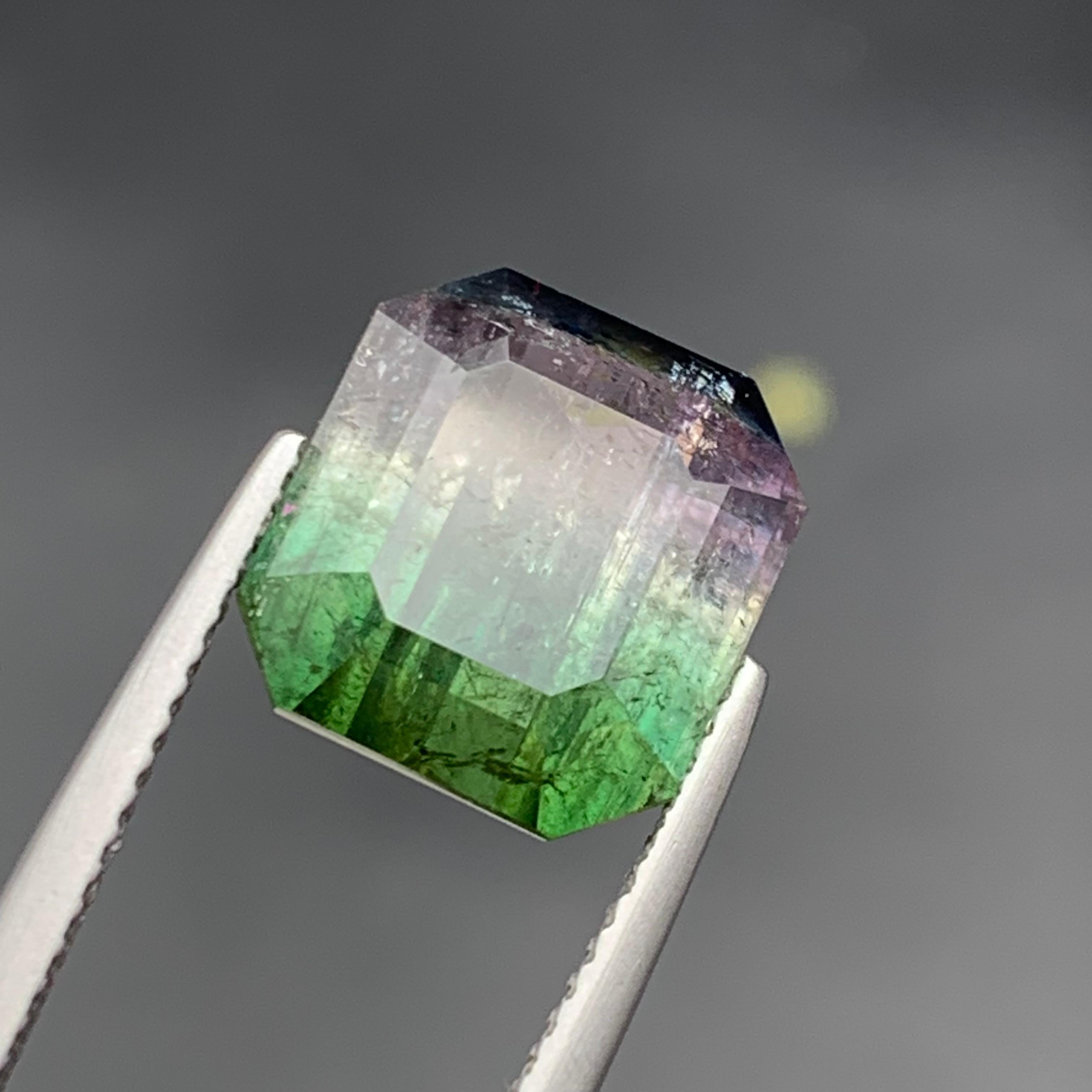 Contemporain Bague en tourmaline naturelle bicolore melon, pierre précieuse non sertie de 7,15 carats pour bijouterie en vente