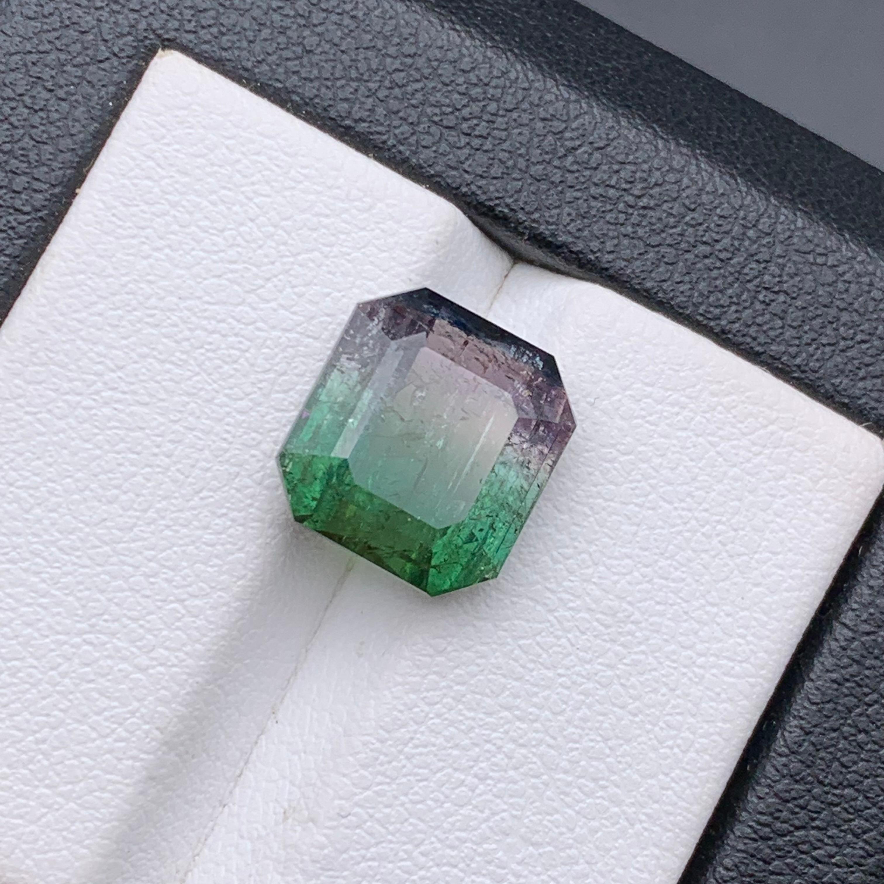 Bague en tourmaline naturelle bicolore melon, pierre précieuse non sertie de 7,15 carats pour bijouterie en vente 1