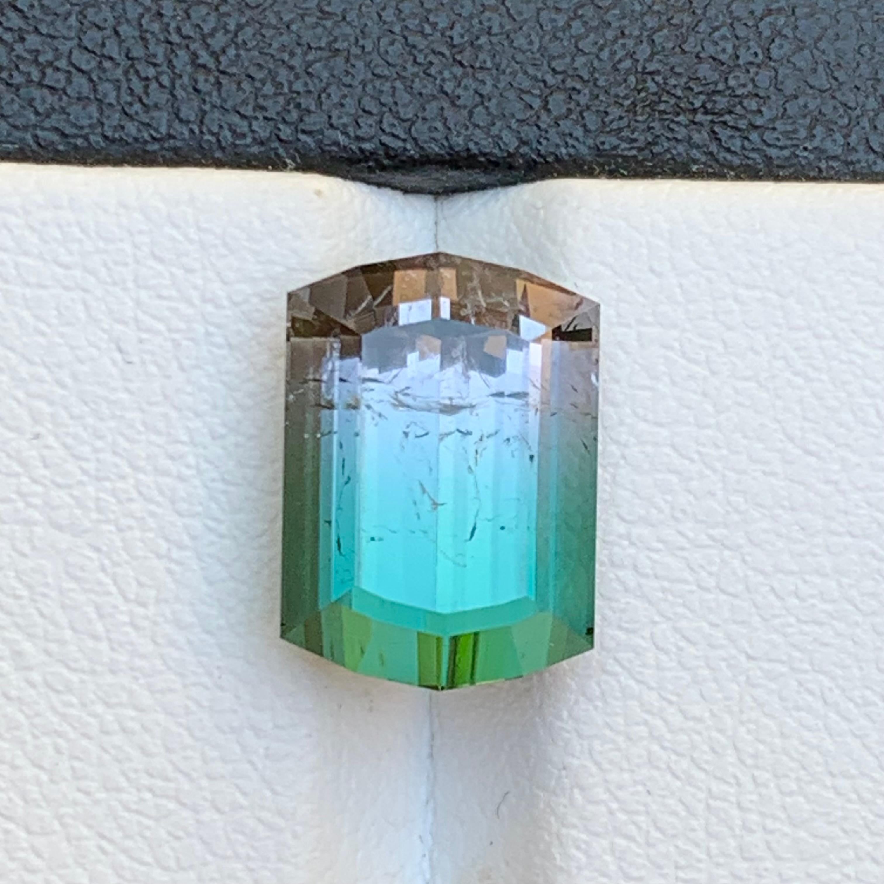 Contemporary Watermelon Bicolor Natural Tourmaline Ring Loose Gemstone 7.35 Ct for Jewelry For Sale