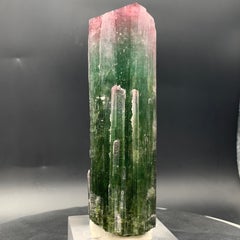 Turmalina Natural Bicolor Sandía Cristal Terminado 246,32 Gramos