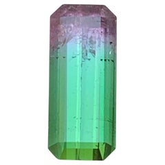 Bague rare en tourmaline naturelle bicolore melon, pierre précieuse non sertie de 5,40 carats
