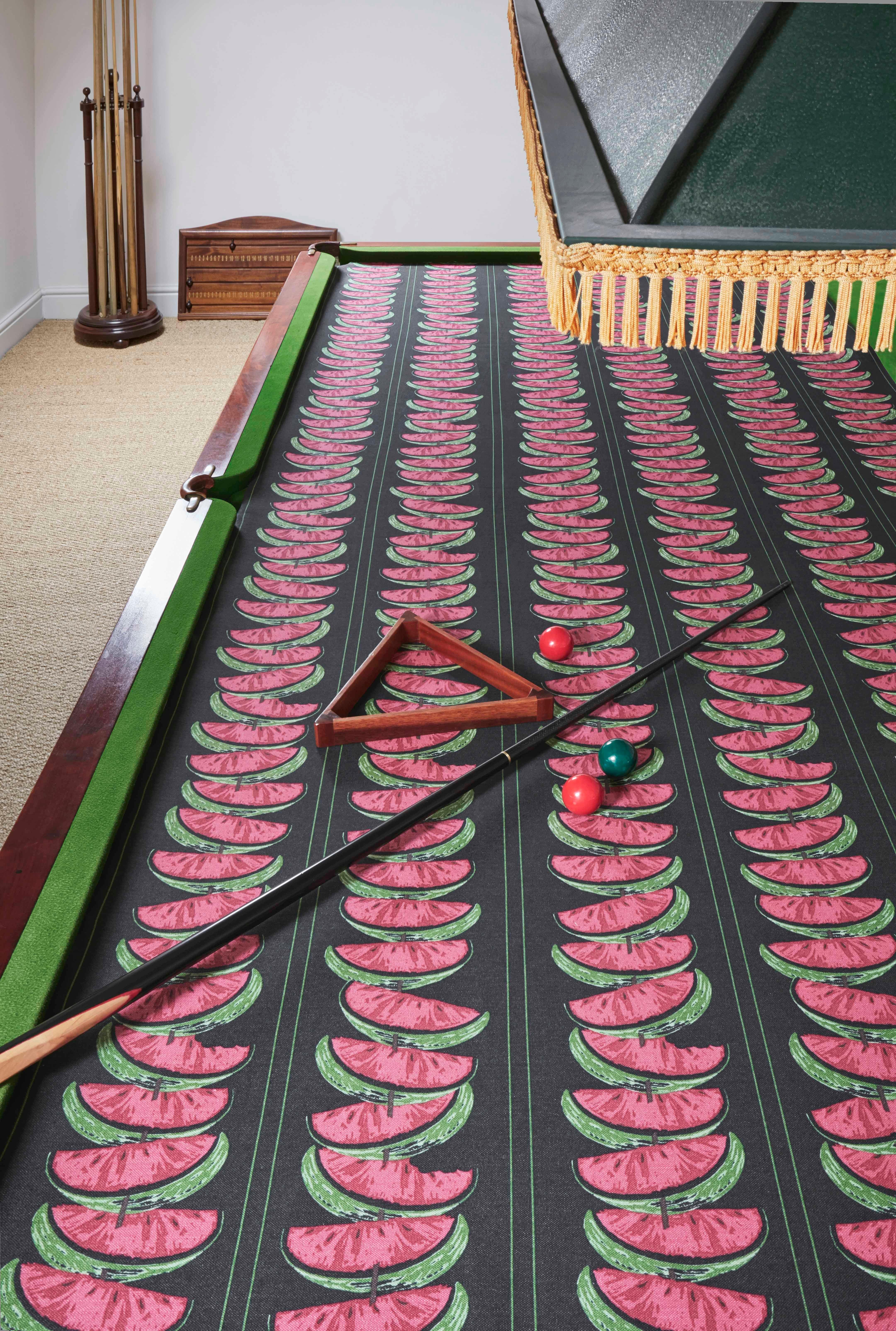 'Watermelon' Contemporary, Traditional Fabric in Charcoal/Red In New Condition For Sale In Pewsey, Wiltshire