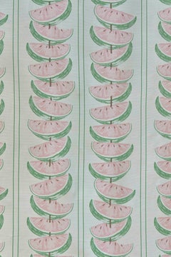 'Watermelon' Contemporary, Traditional Fabric in Pink/Green