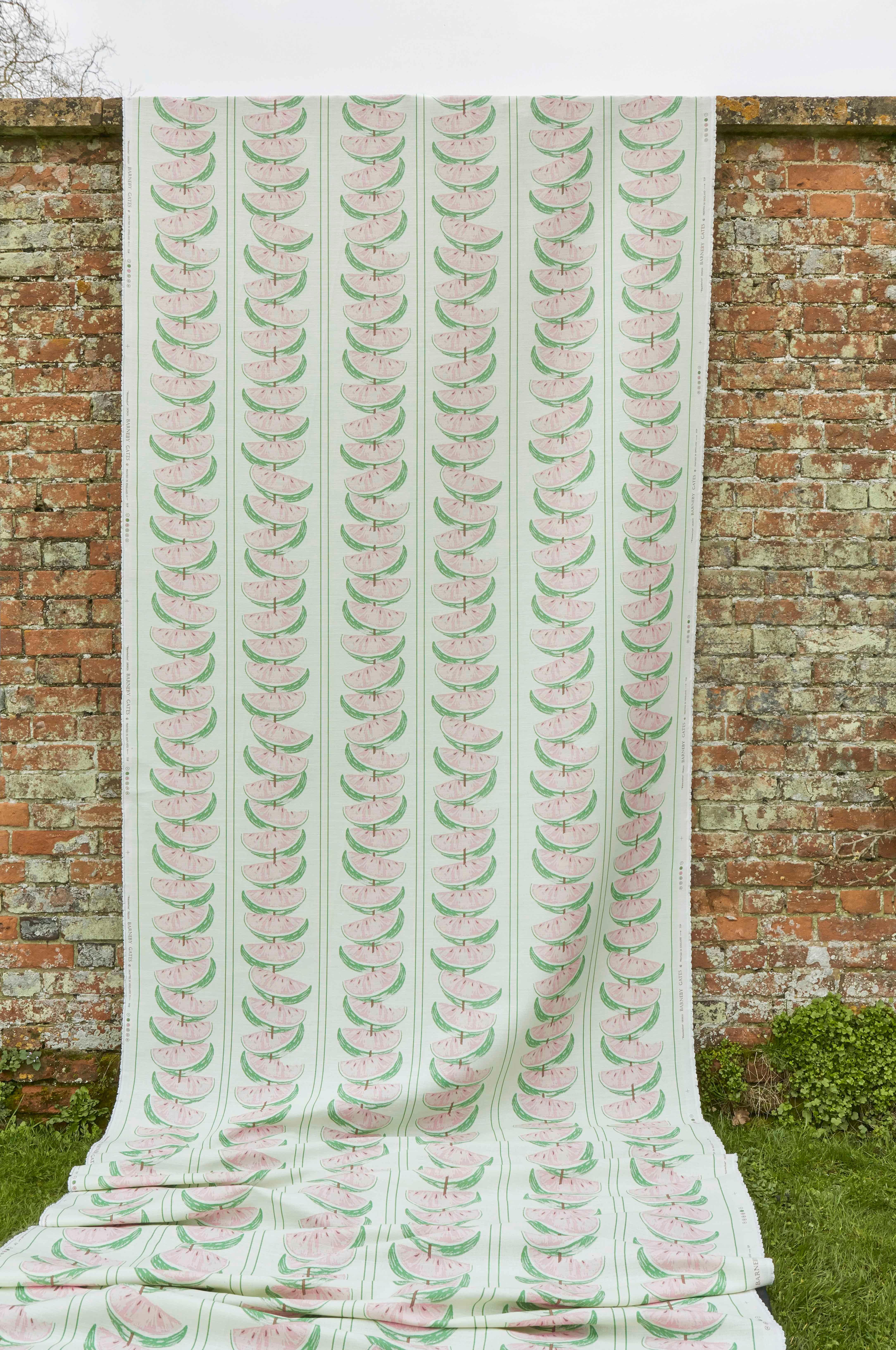 'Watermelon' Contemporary, Traditional Fabric in Pink/Green In New Condition For Sale In Pewsey, Wiltshire