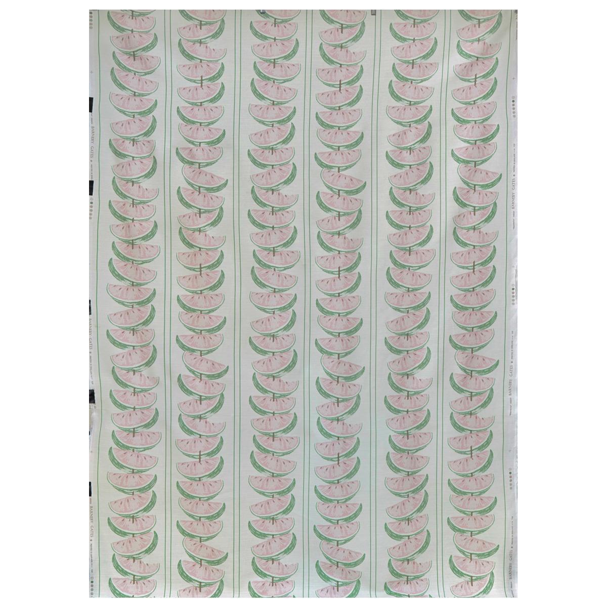 'Watermelon' Contemporary, Traditional Fabric in Pink/Green For Sale