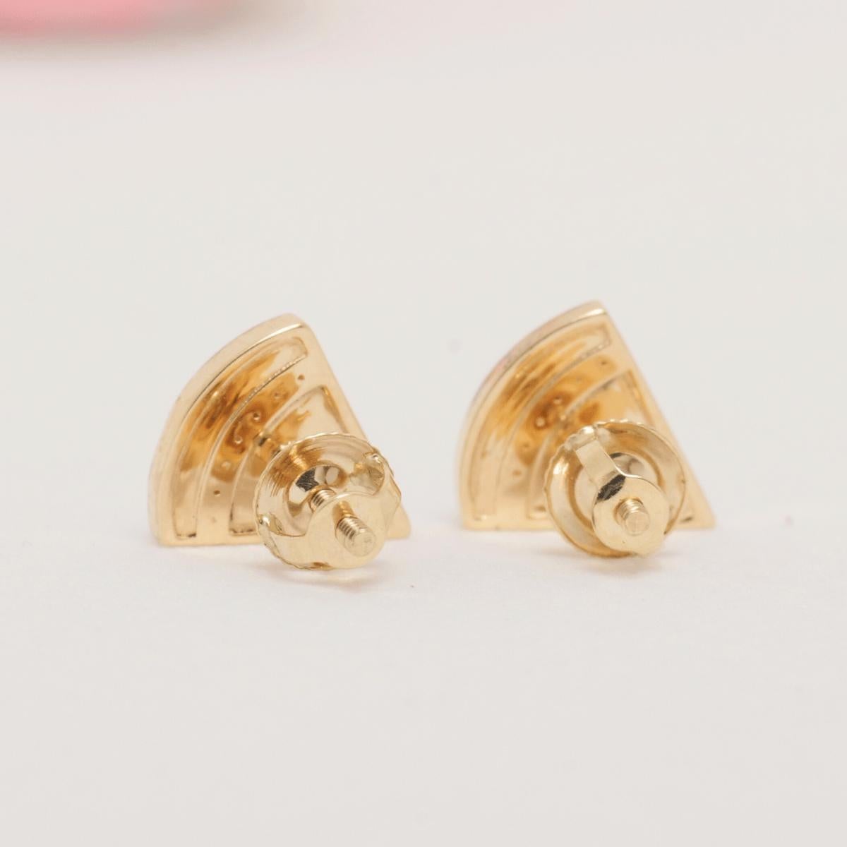 Taglio rotondo Orecchini con diamanti Watermelon in oro massiccio 14K (certificati) in vendita