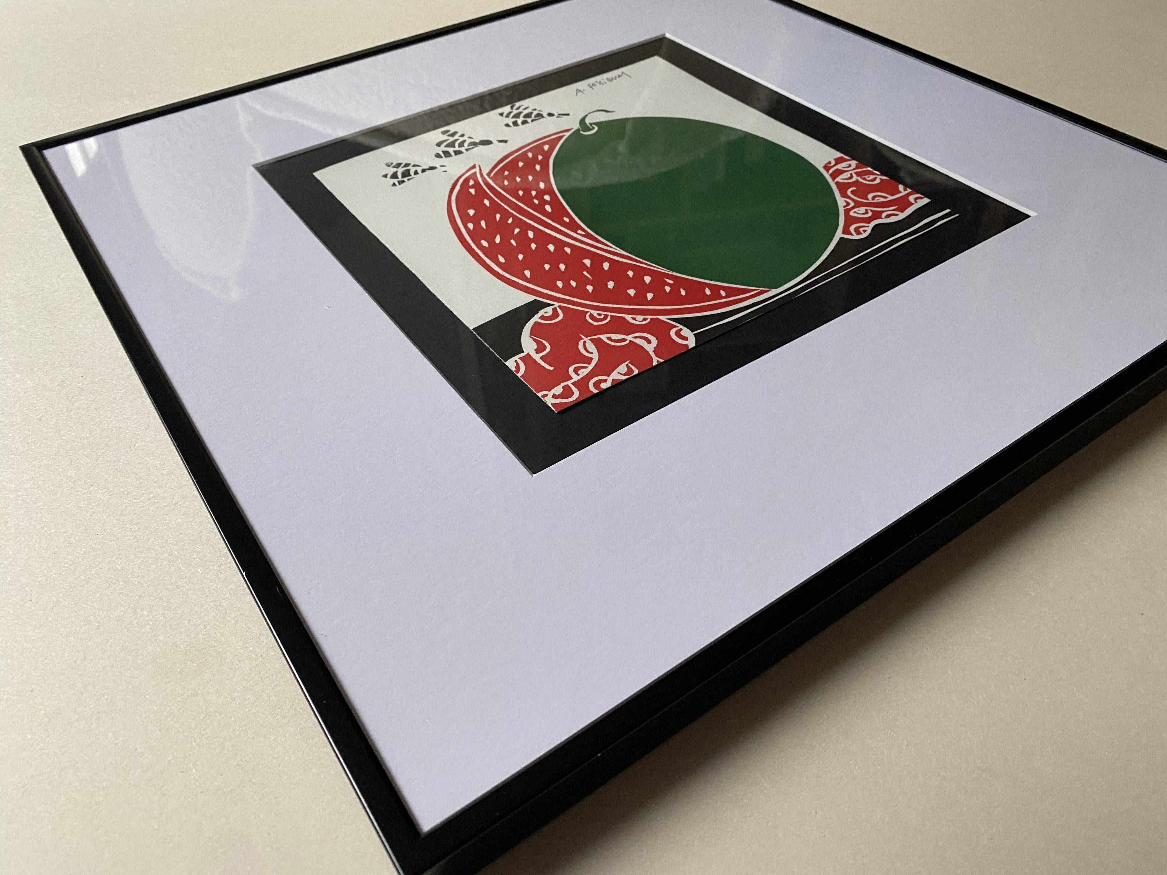 Linotipo de sandía (litografía) de Alekos Fassianos, años 90 - 2000 Francés en venta